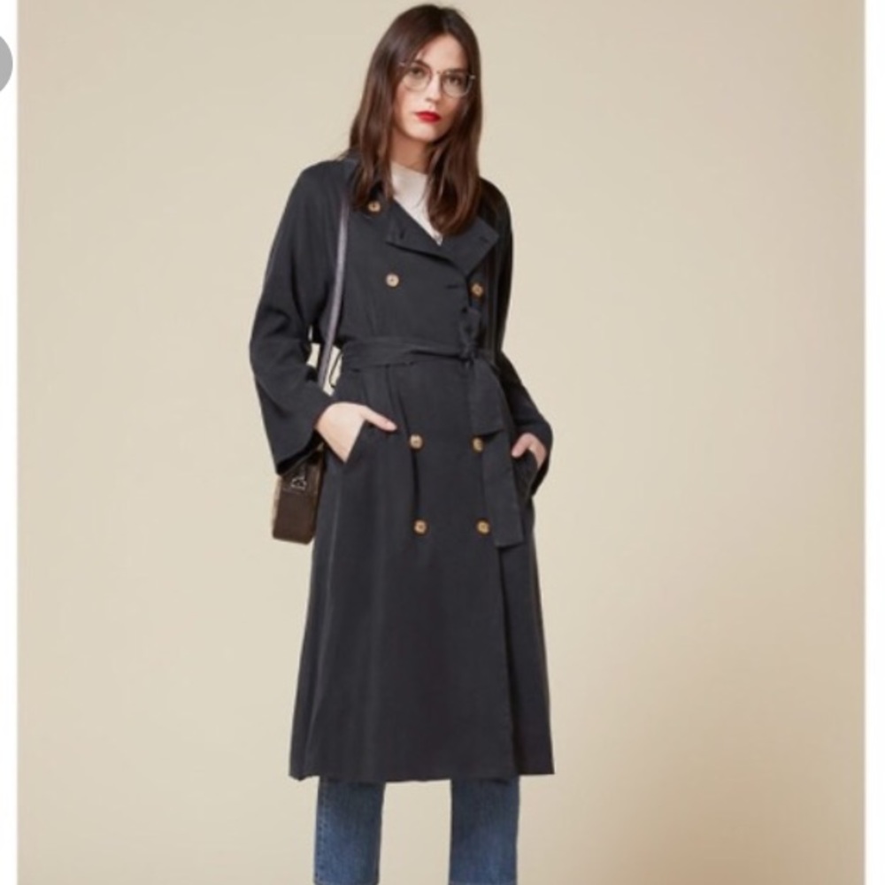 Reformation Kensington Navy trench Coat NWT NEW M